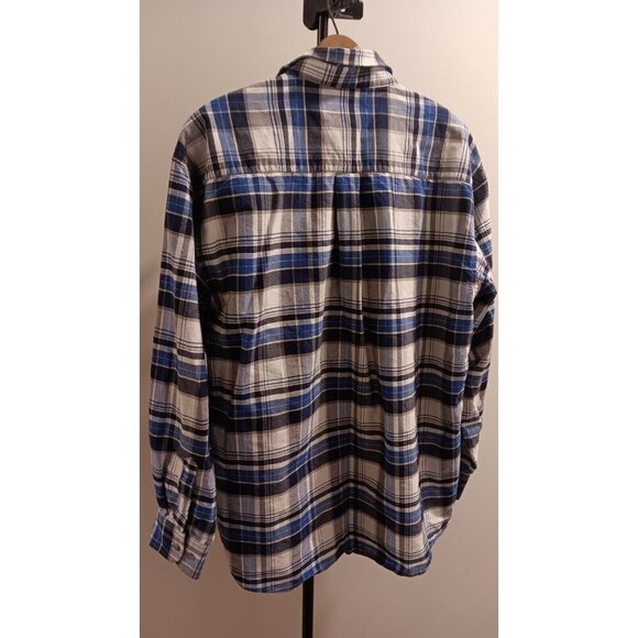 XXL Wrangler Twenty X Plaid T-Shirt Blue White Button Up Casual Dress Shirt NICE - Picture 2 of 11